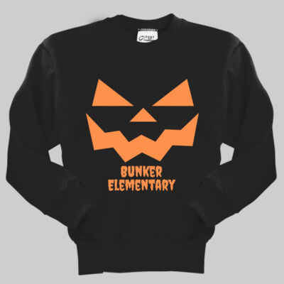 Youth Crewneck - Fall Holidays - Jack O' Lantern - Orange Thumbnail