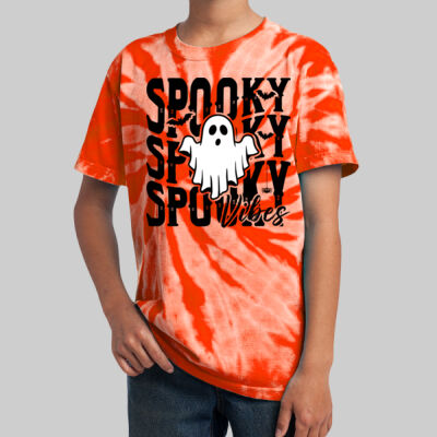Youth Tie-Dye T-Shirt - Fall Holidays - Spooky Vibes Thumbnail