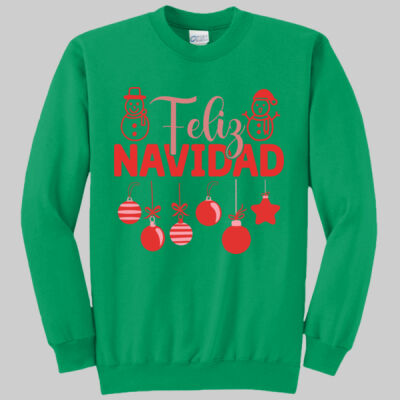 Adult Crewneck - Winter Holidays - Feliz Festive - Red Thumbnail