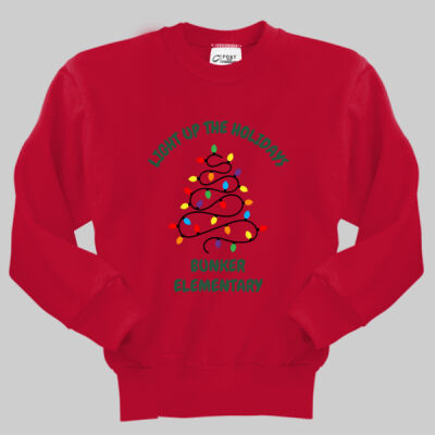 Youth Crewneck - Winter Holidays - Light Up - Green Thumbnail