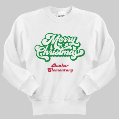 Youth Crewneck - Winter Holidays - Merry Christmas - Green & Red Thumbnail