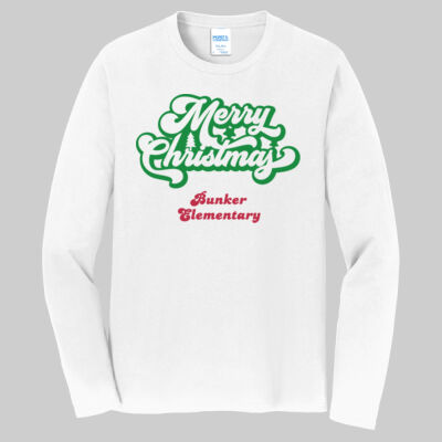 Adult Long Sleeve Shirt - Winter Holidays - Merry Christmas - Green & Red Thumbnail