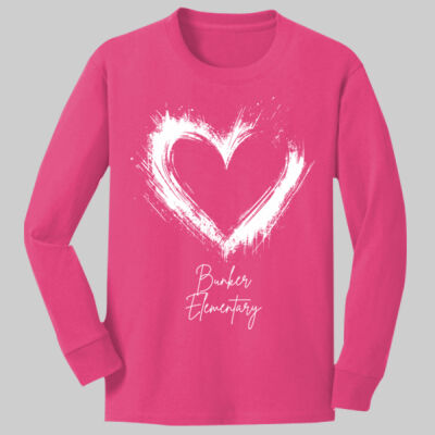 Youth Long Sleeve Shirt - Spring Holidays - Valentine's Heart Thumbnail